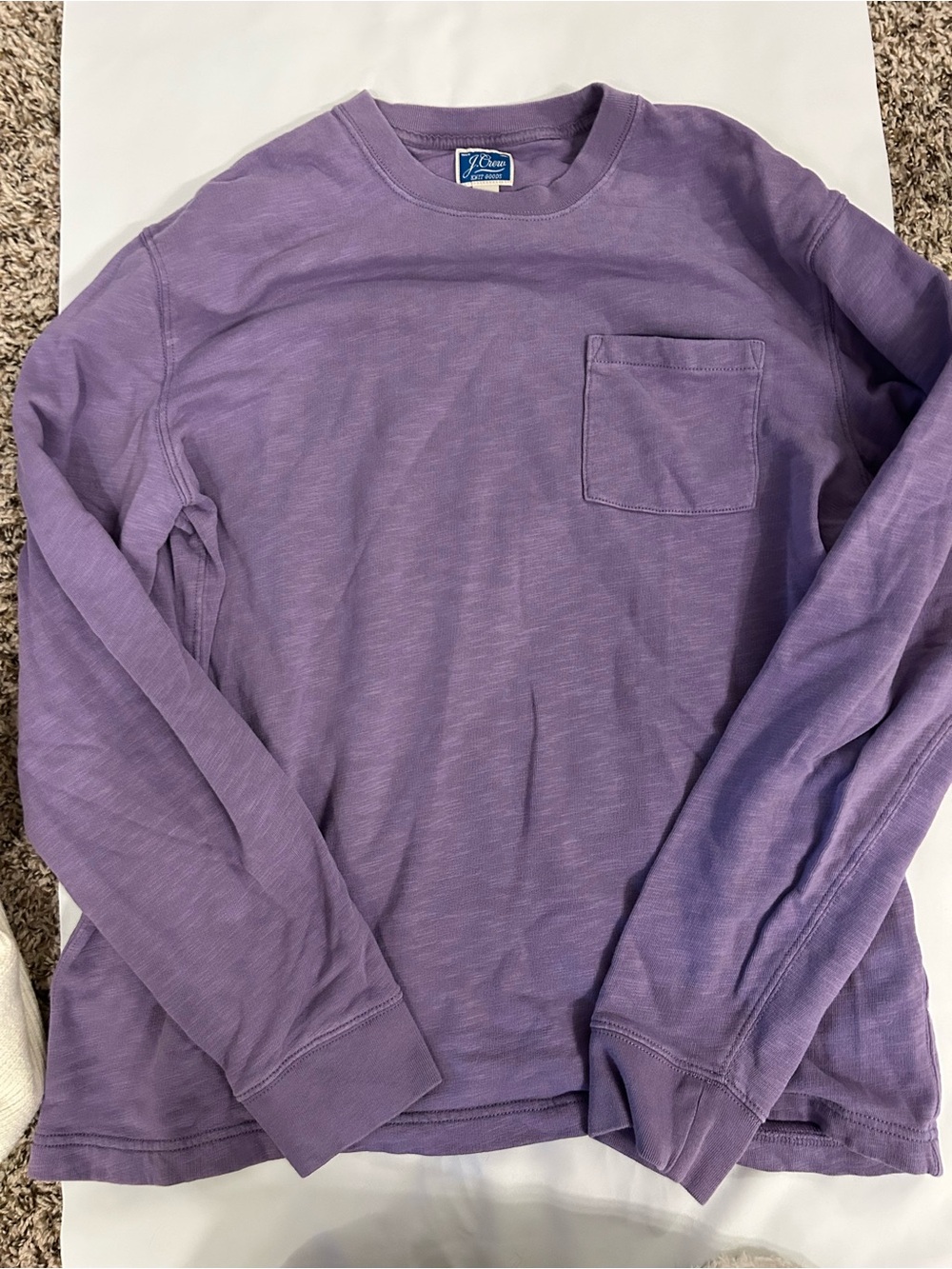 J. Crew Purple Long-Sleeve Pocket Tee